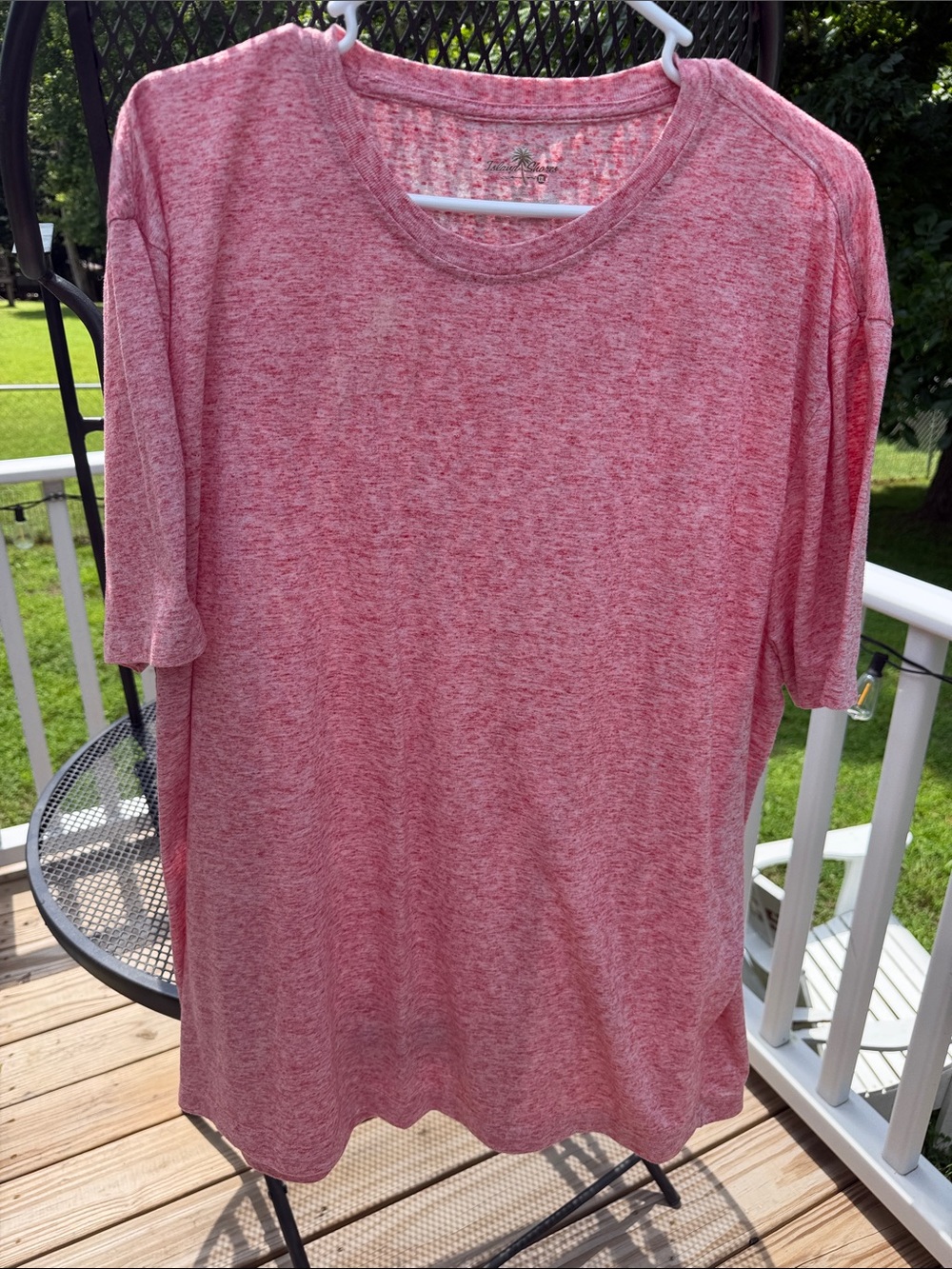 Lightweight Heathered Pink Crewneck Tee